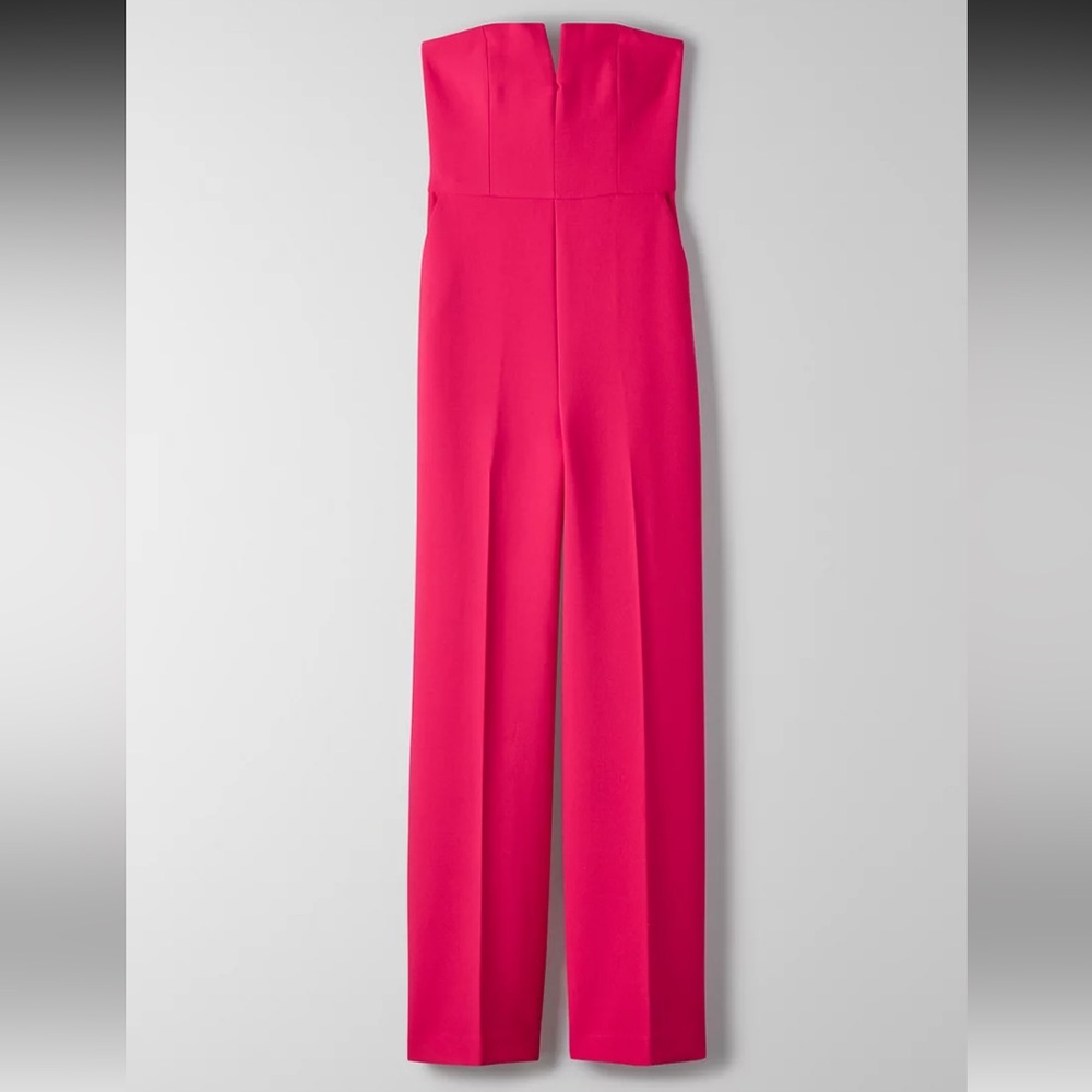 Babaton / Aritzia - Hot Pink Fire Jumpsuit - strapless, wide leg, pockets - sz 4